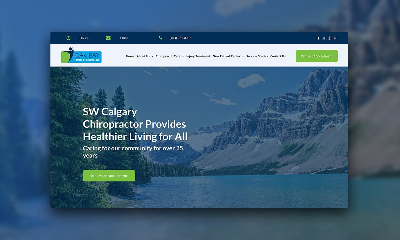 The website for Oak Bay Family Chiropractic Centre