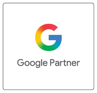 Google Partner logo with multicoloured Google “G” above gray text on a white background