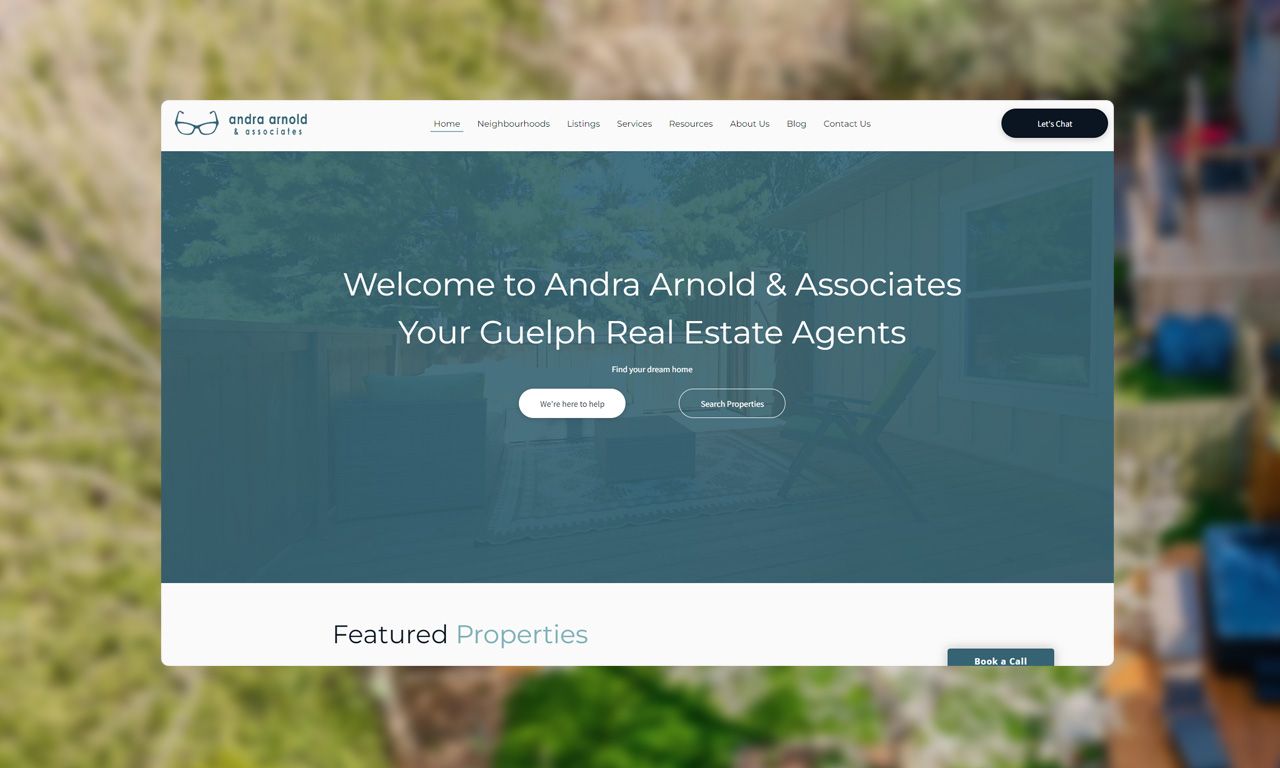 A screenshot of a website for a real estate agent.