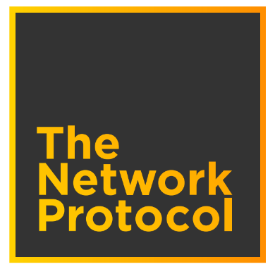 The logo for the network protocol is black and yellow