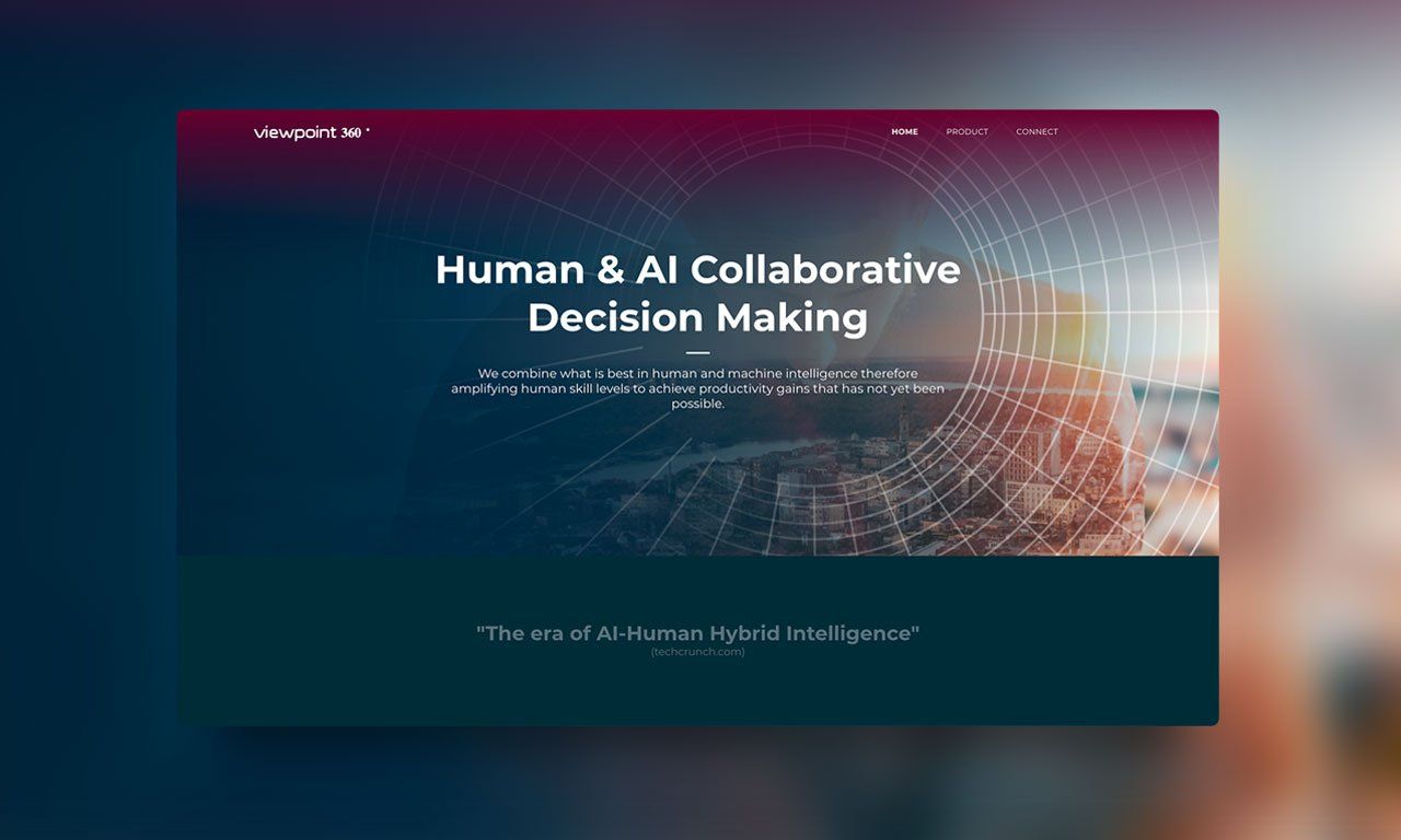 A blurred image of a website for human and ai collaborative decision making.