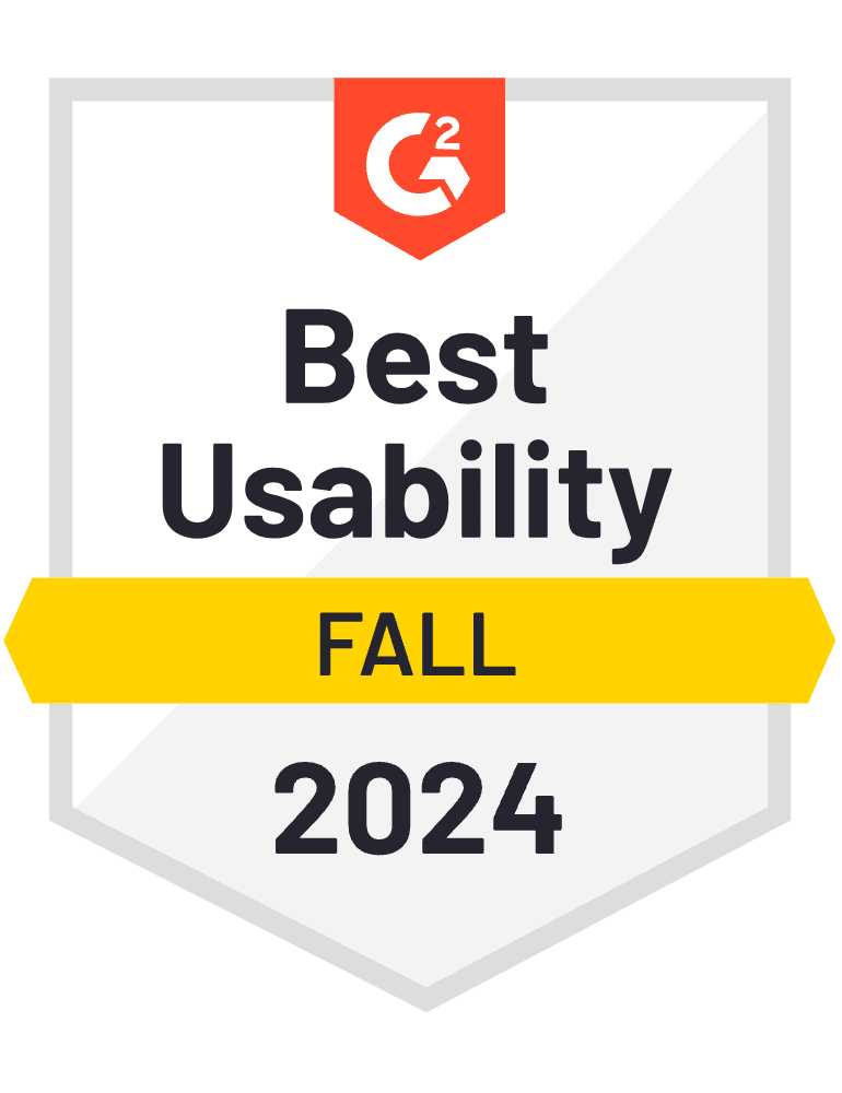 A badge that says `` best usability fall 2024 ''.