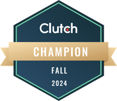 A badge that says Clutch 2024 
 Fall Champion