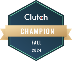 A badge that says Clutch 2024 
 Fall Champion