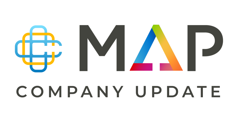 A colorful logo for map company update