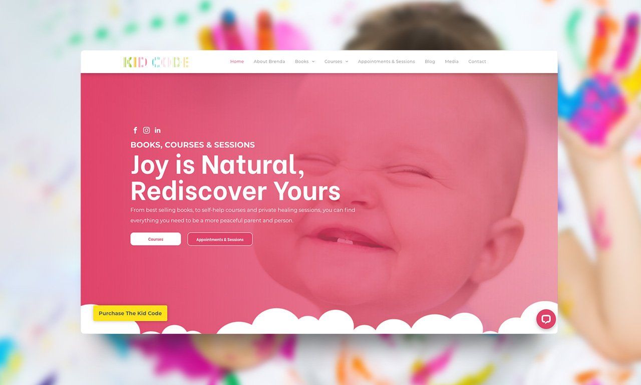 A website with a picture of a baby and the words joy is natural rediscover yours