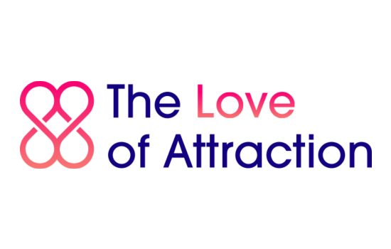 A logo for the love of attraction with a heart in the middle.