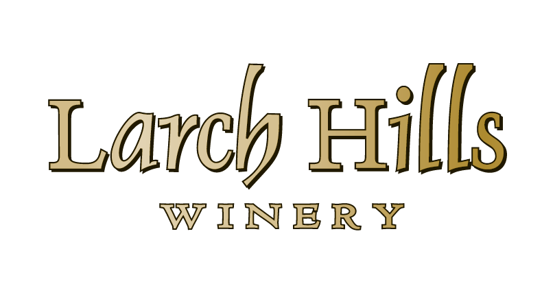 Larch Hills Winery logo in gold, with the words "Larch Hills" above "Winery".