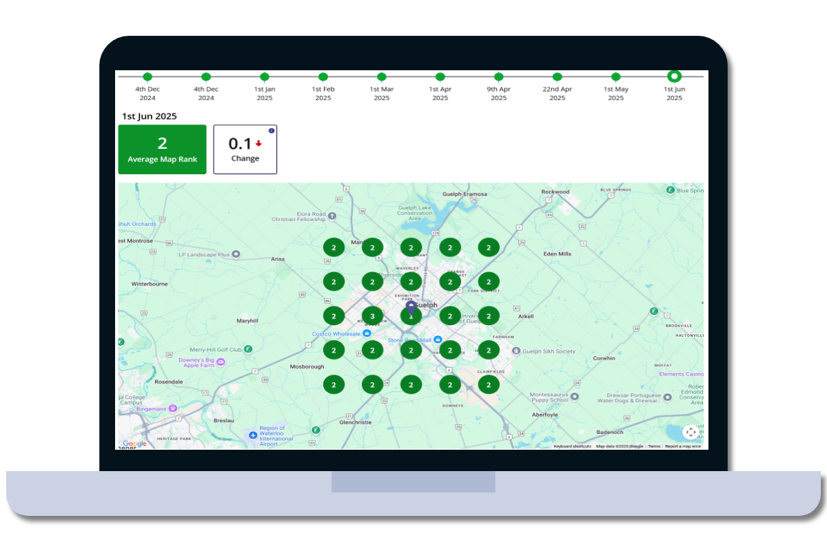 A cell phone with a google map app open on it.