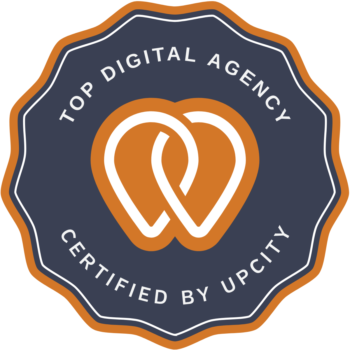 UpCity Badge saying Top Digital Agency Certified by UpCity