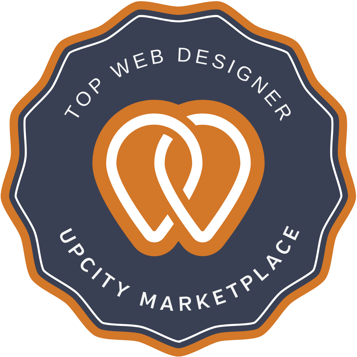 A logo for top web designer upcity marketplace