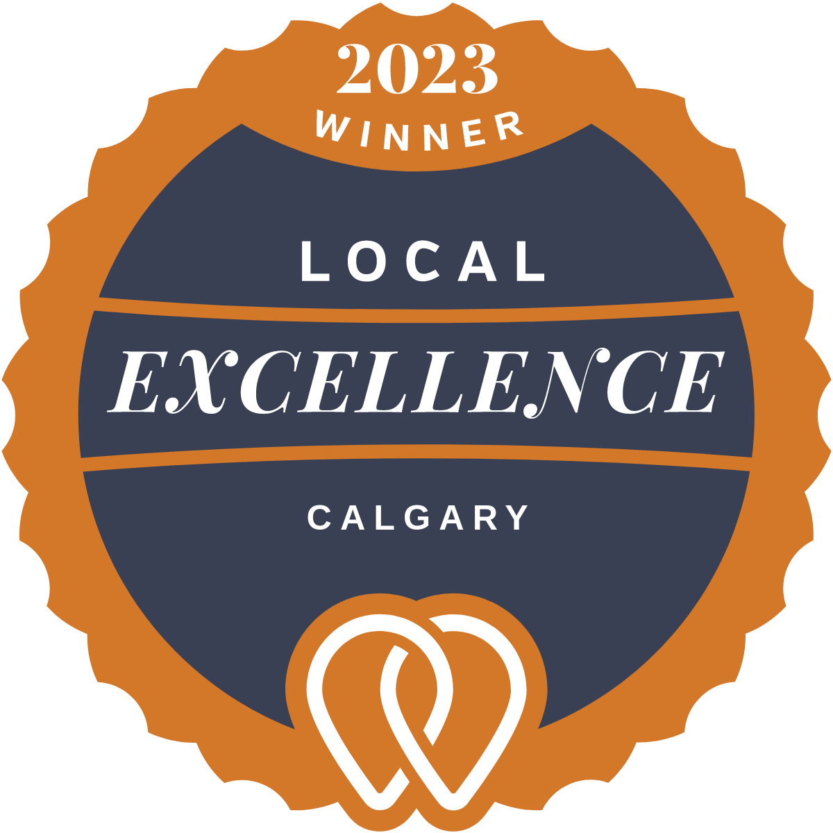 A badge that says local excellence calgary on it