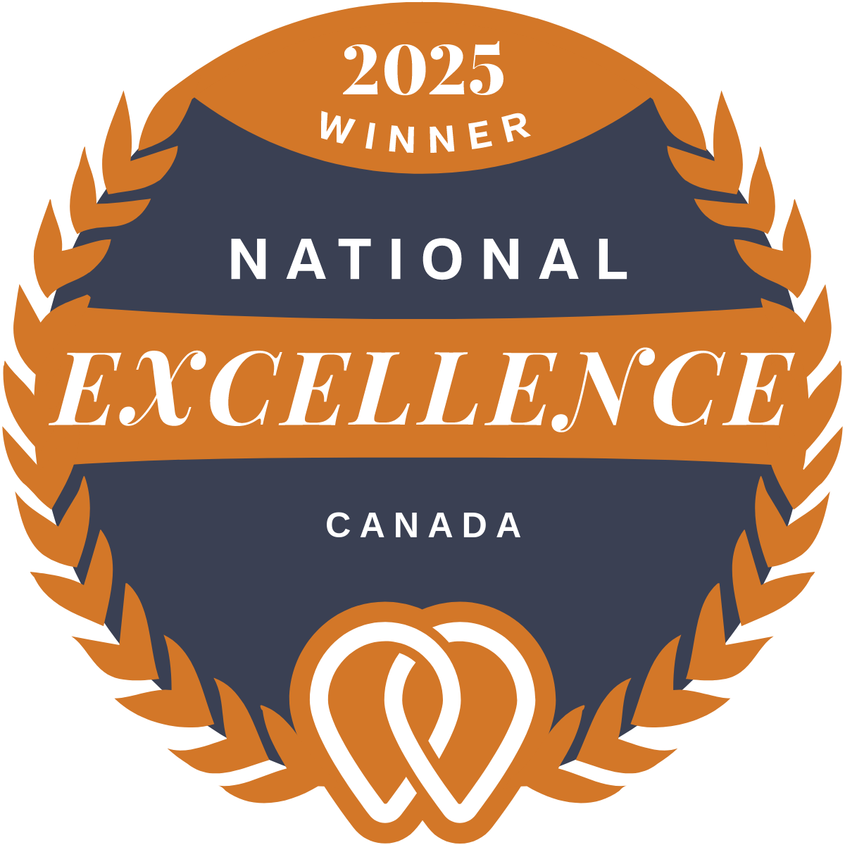 A badge that says 2025 national excellence canada