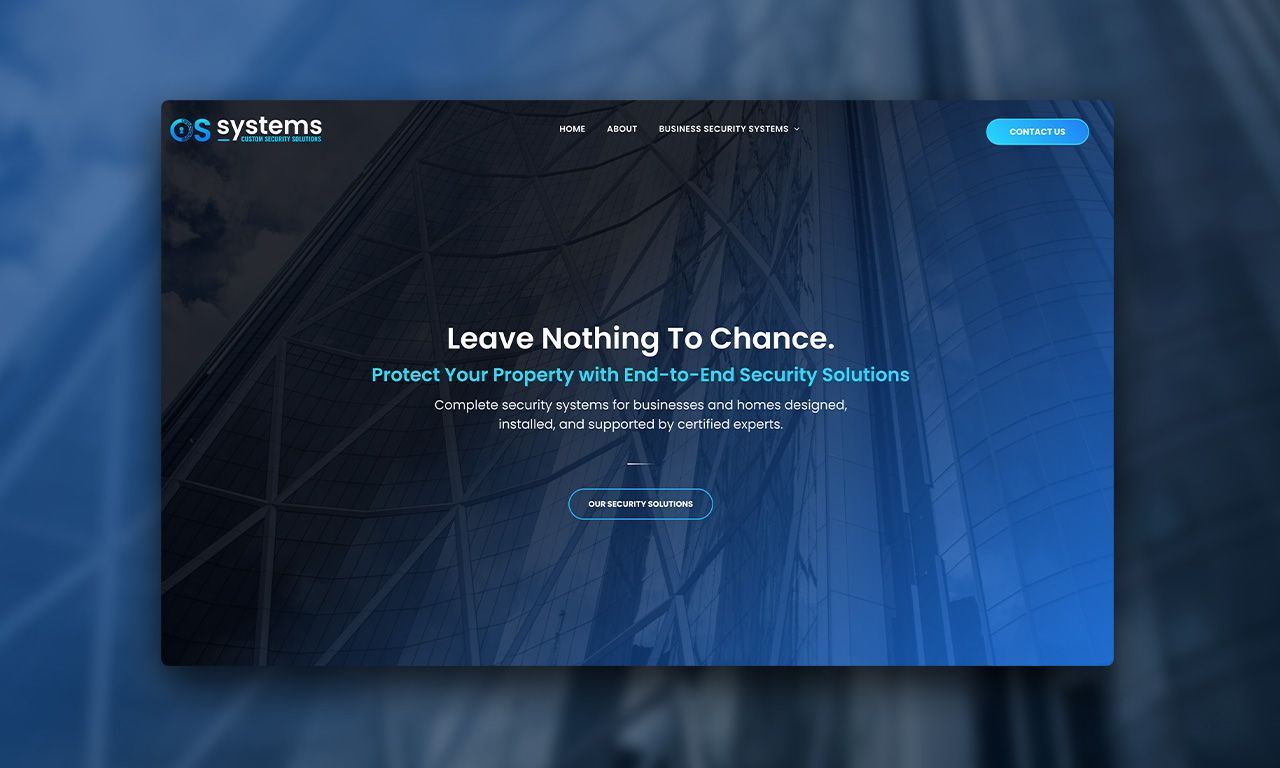 A screenshot of a website for OS Systems Ltd. that says leave nothing to chance.