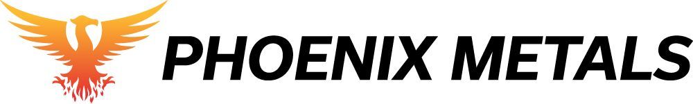 A logo for phoenix metals with a phoenix on it