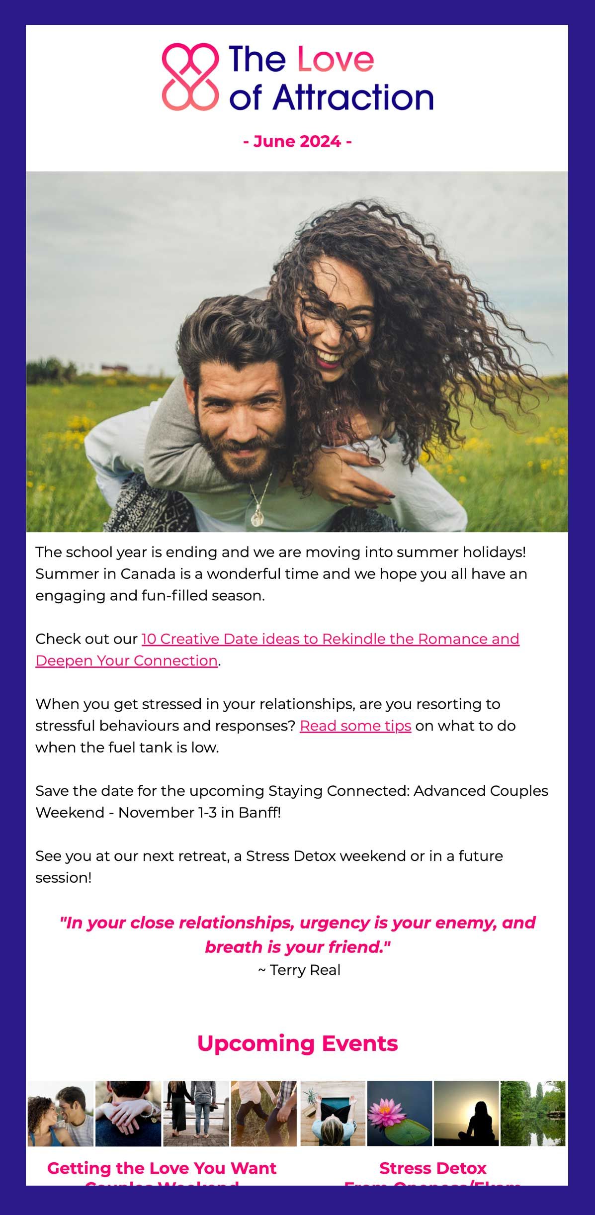 A man is carrying a woman on his back in a field.