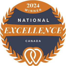 A badge that says 2024 national excellence canada