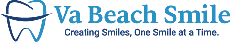 a logo for va beach smile that says creating smiles one smile at a time