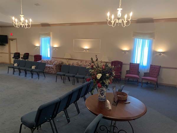Interior and exterior photos of McHatton-Salder Funeral Chapels in Pierceton, IN.