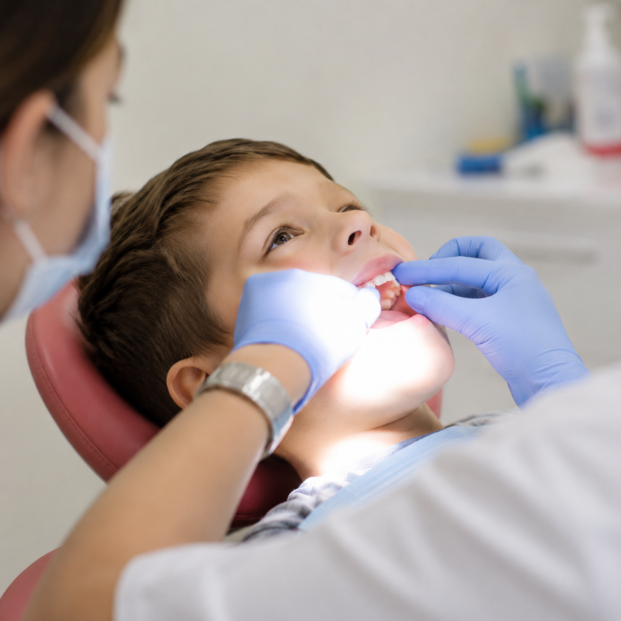 Child receiving Lip Tie evaluation at Robert A. Lantzy DMD, Lip Tie treatment in Newtown, PA