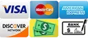 A collage of credit card logos including visa , mastercard , discover , and american express.