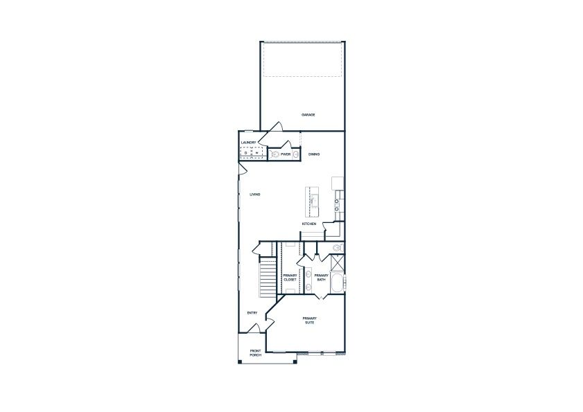 A black and white floor plan of a house on a white background.