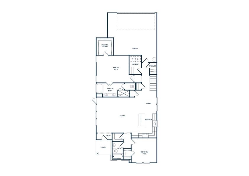 A black and white floor plan of a house on a white background.