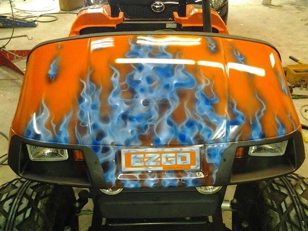 Fire tattoo in a monster truck — auto repair Bethel Park, PA