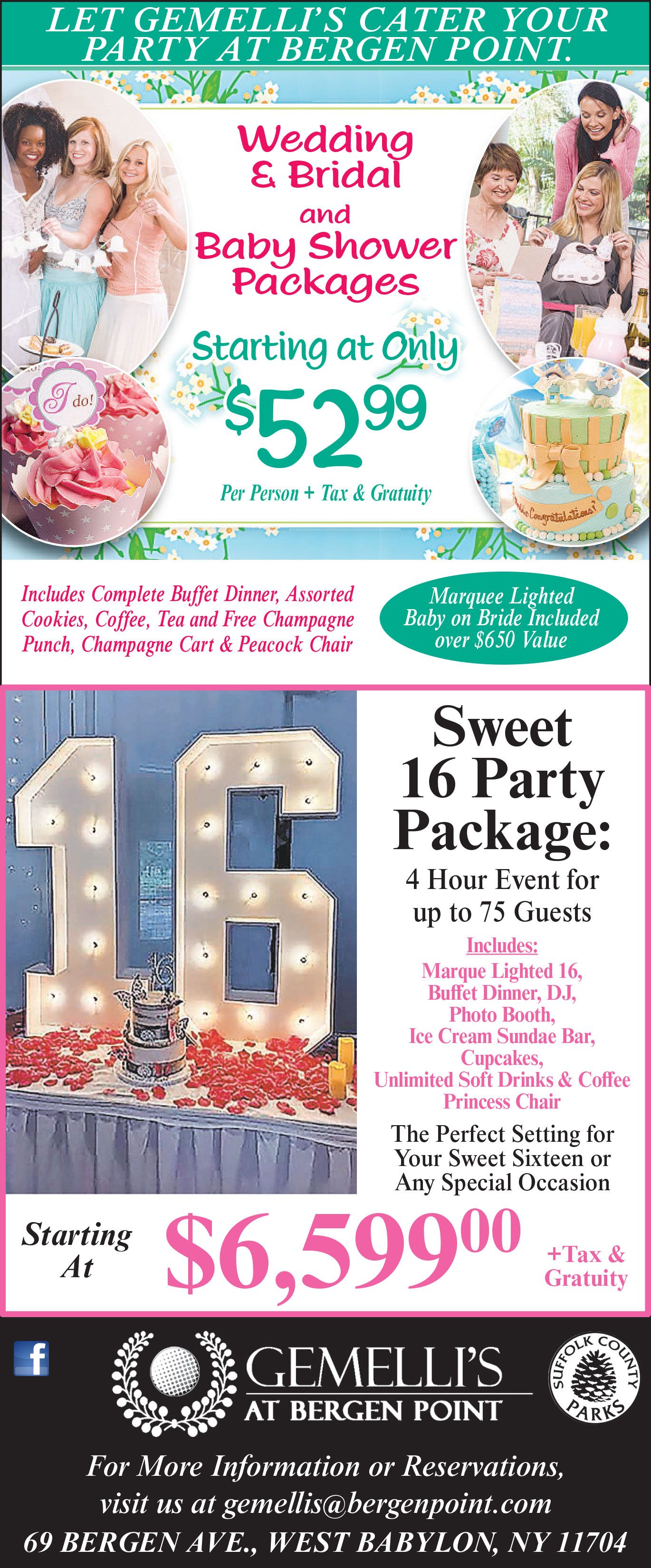 Wedding Bridal and Baby Shower Packages 2025