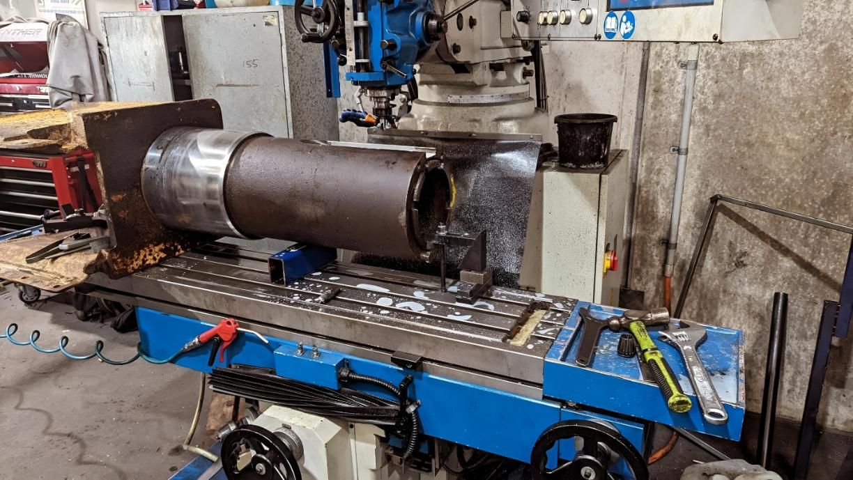 Machine is Cutting a Large Piece of Metal in Factory — Turnweld Engineering in Coolum Beach, QLD