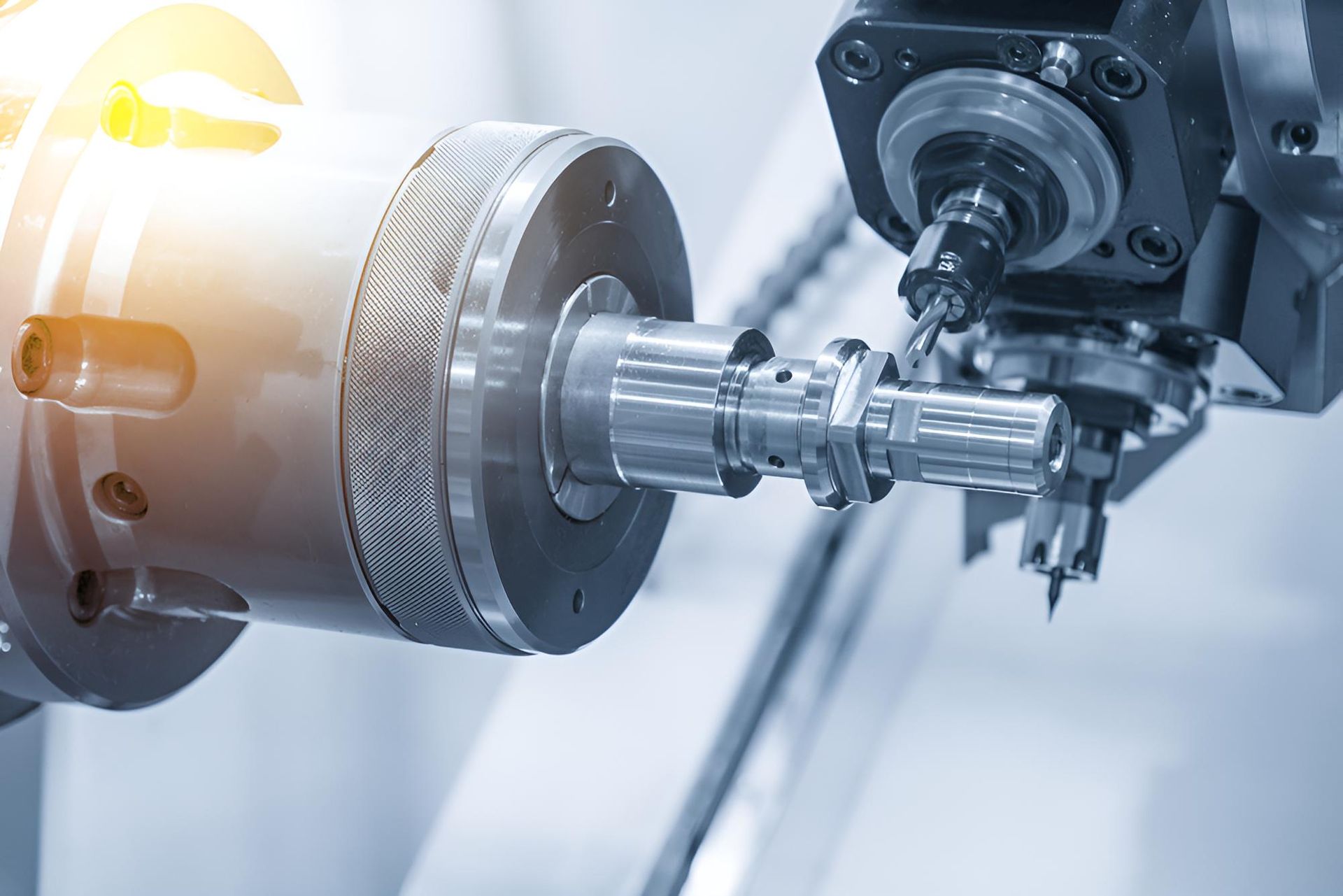 Machine is Cutting a Piece of Metal — Turnweld Engineering in Coolum Beach, QLD