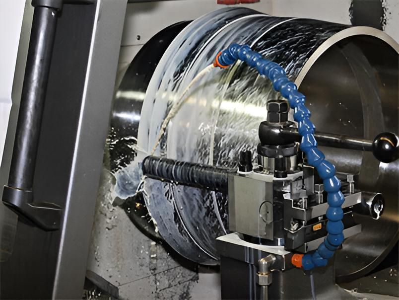 A Machine is Cutting a Large Piece of Metal — Turnweld Engineering in Coolum Beach, QLD