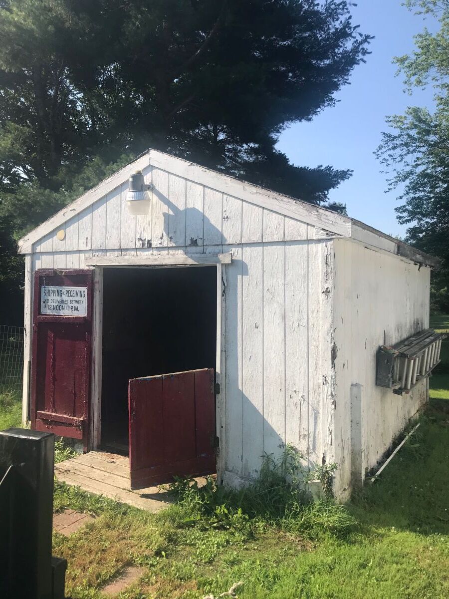 Before photo of an old shed removal in Maine