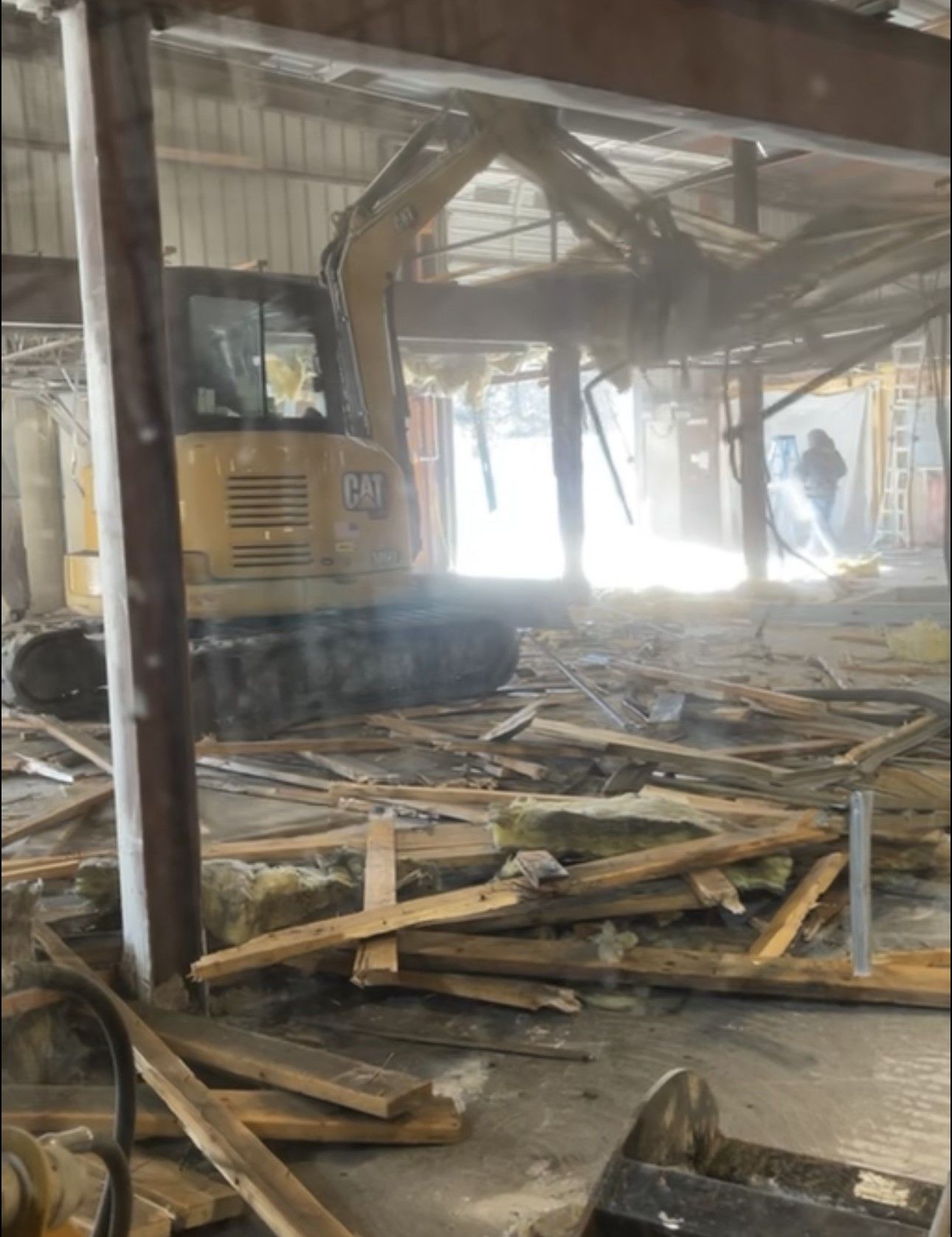 Before photo of interior demolition warehouse in Maine