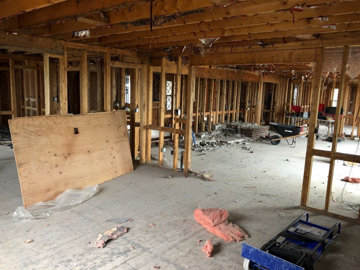 Interior demolition project in Saco, Maine in process of rebuild