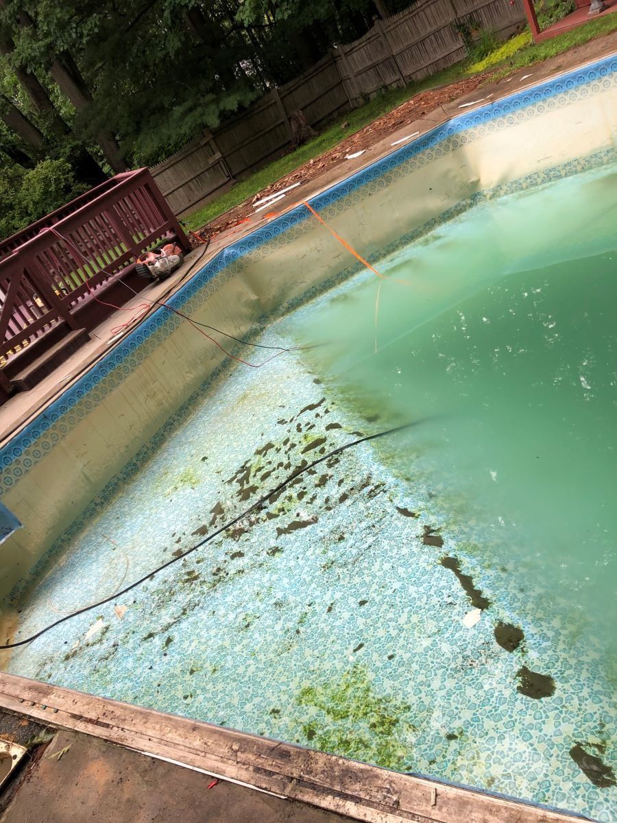 Before picture of pool removal in Portland, Maine