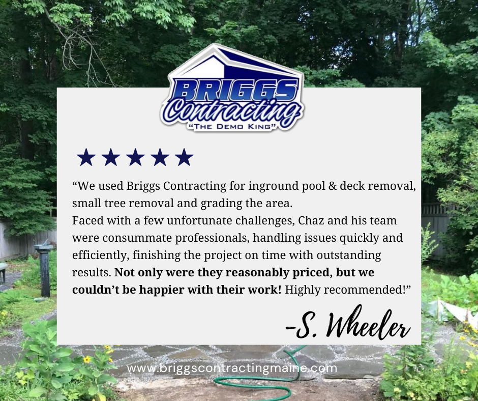 Review of Pool Removal in Gardiner, Maine Completed by Briggs Contracting