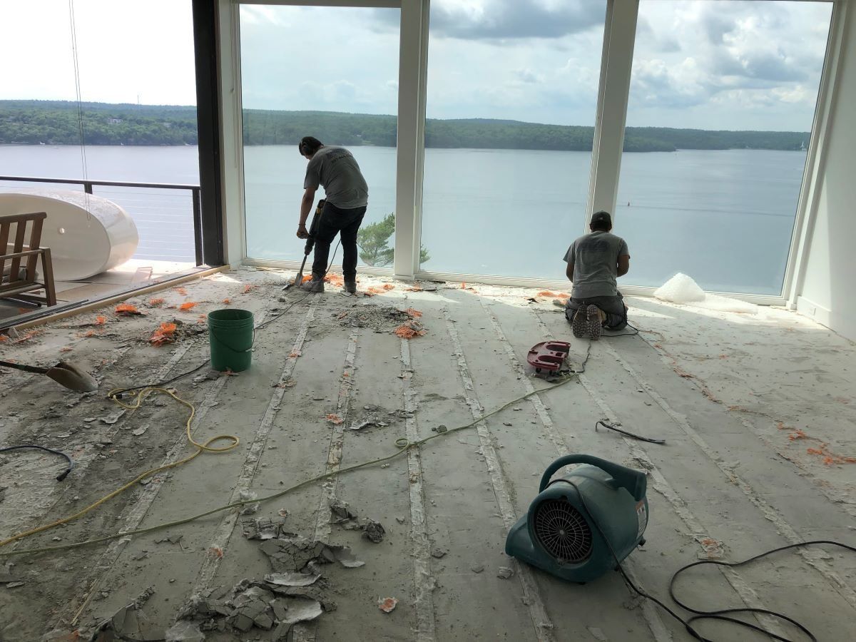 Preparation for Replacing the Radiant Heat in the Floor of this Beautiful Home in Georgetown Maine