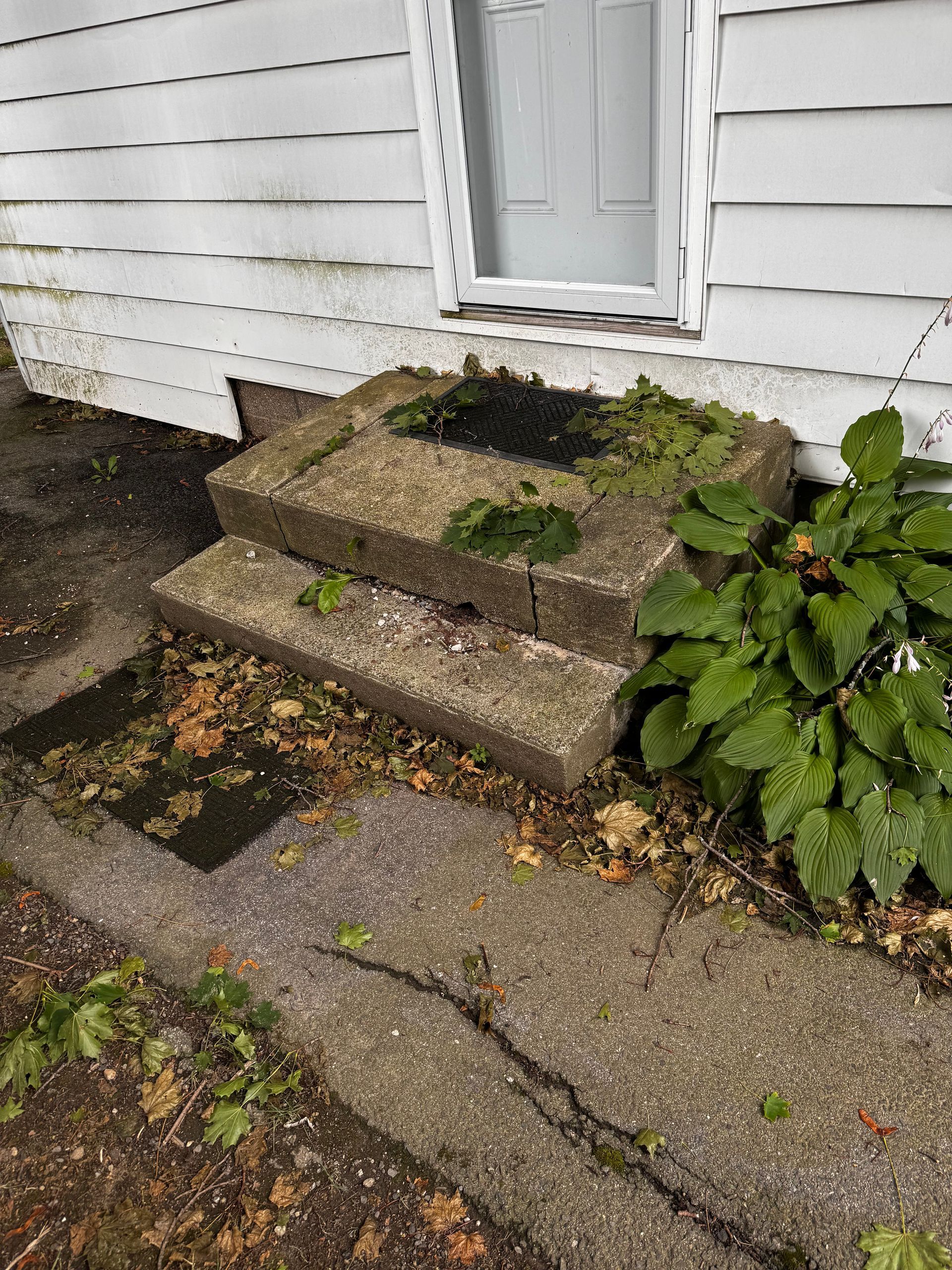 Before photo of steps replacement in Portland, Maine by Briggs Contracting 