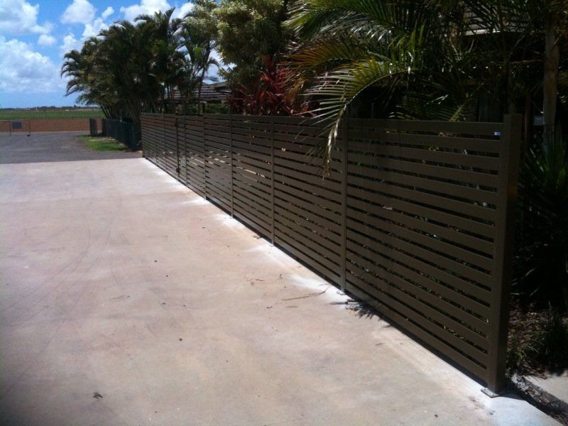 Brown Aluminum Metal Fence — Aluminium Privacy Screening in Bundaberg, QLD