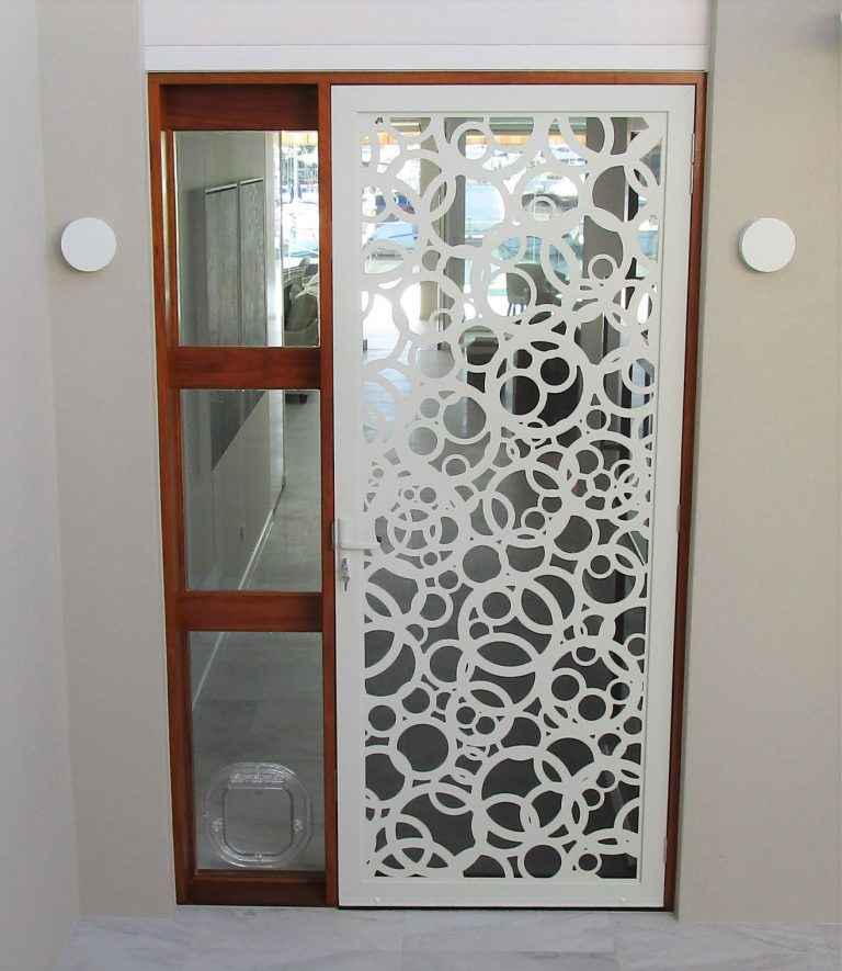 White Decorative Single Screen Door — Decoview Doors And Screens in Bundaberg, QLD