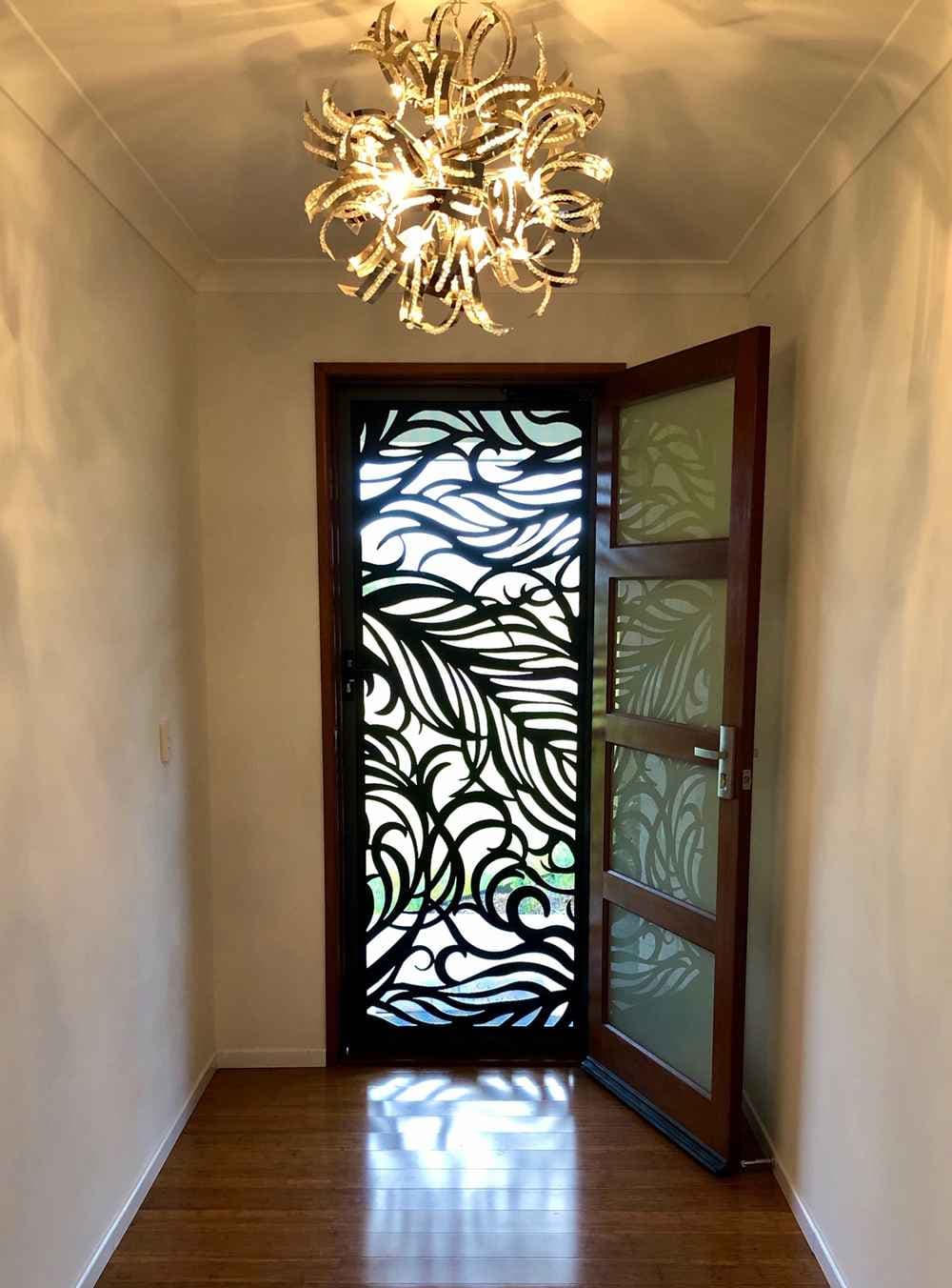 Black Decorative Single Screen Door — Decoview Doors And Screens in Bundaberg, QLD