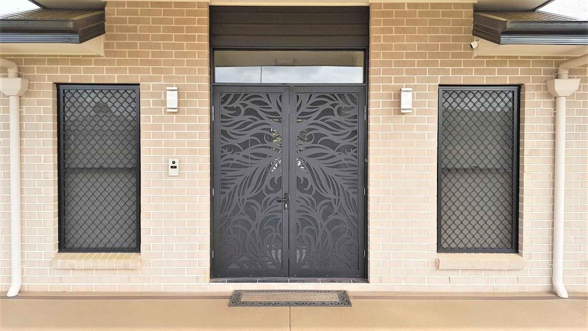 Black Decorative Screen Door — Decoview Doors And Screens in Bundaberg, QLD