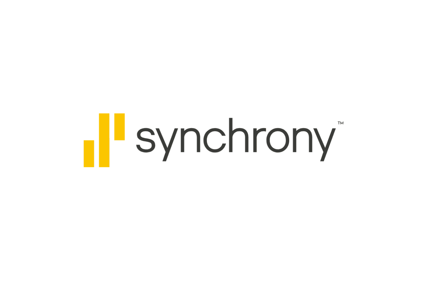 Synchrony logo: yellow bars next to the word