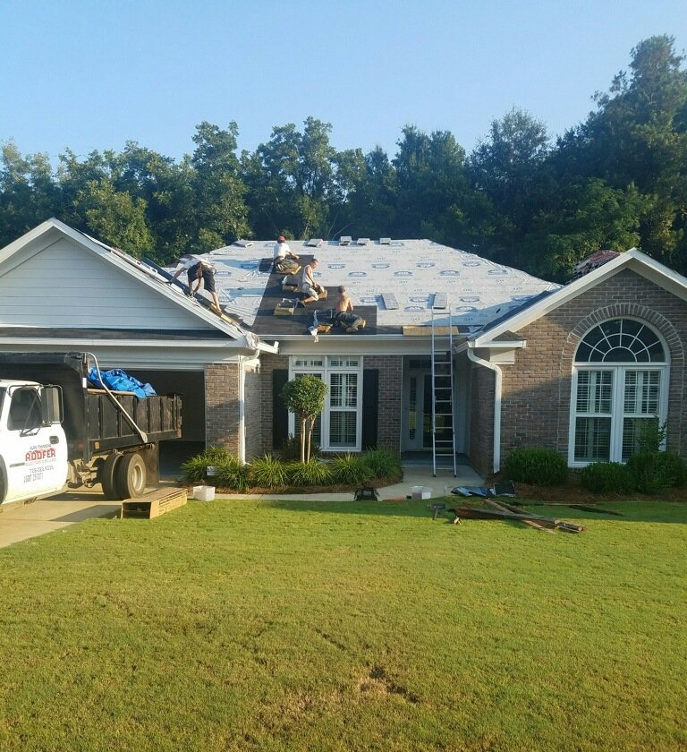 Men at the Top of the House for Roof Repair — Columbus, GA — Alan Townsend Roofer