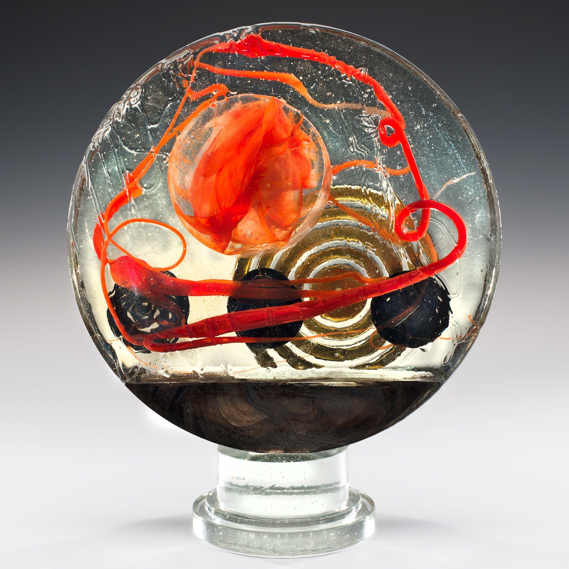 A glass ball with a sphere inside of it