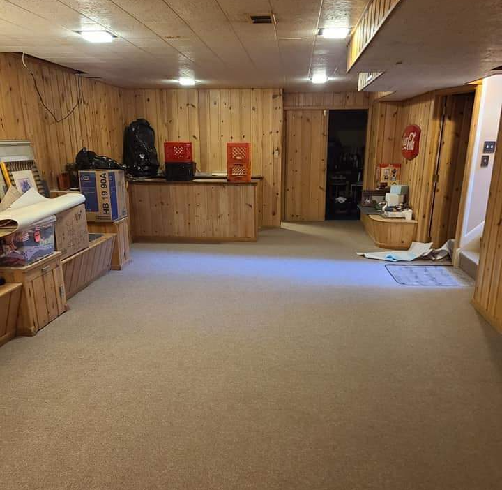 The carpet that was installed in that basement looks nice now that it's complete.