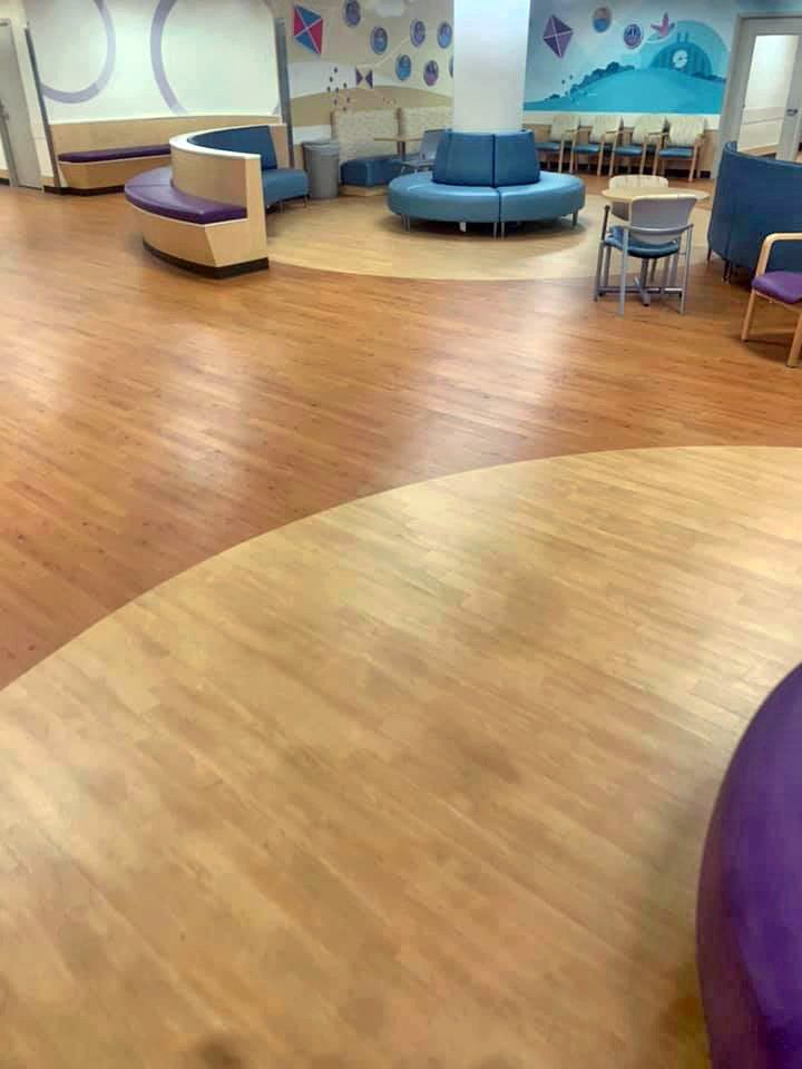 Another vantage point of the great looking floors installed in a nearby hospital.
