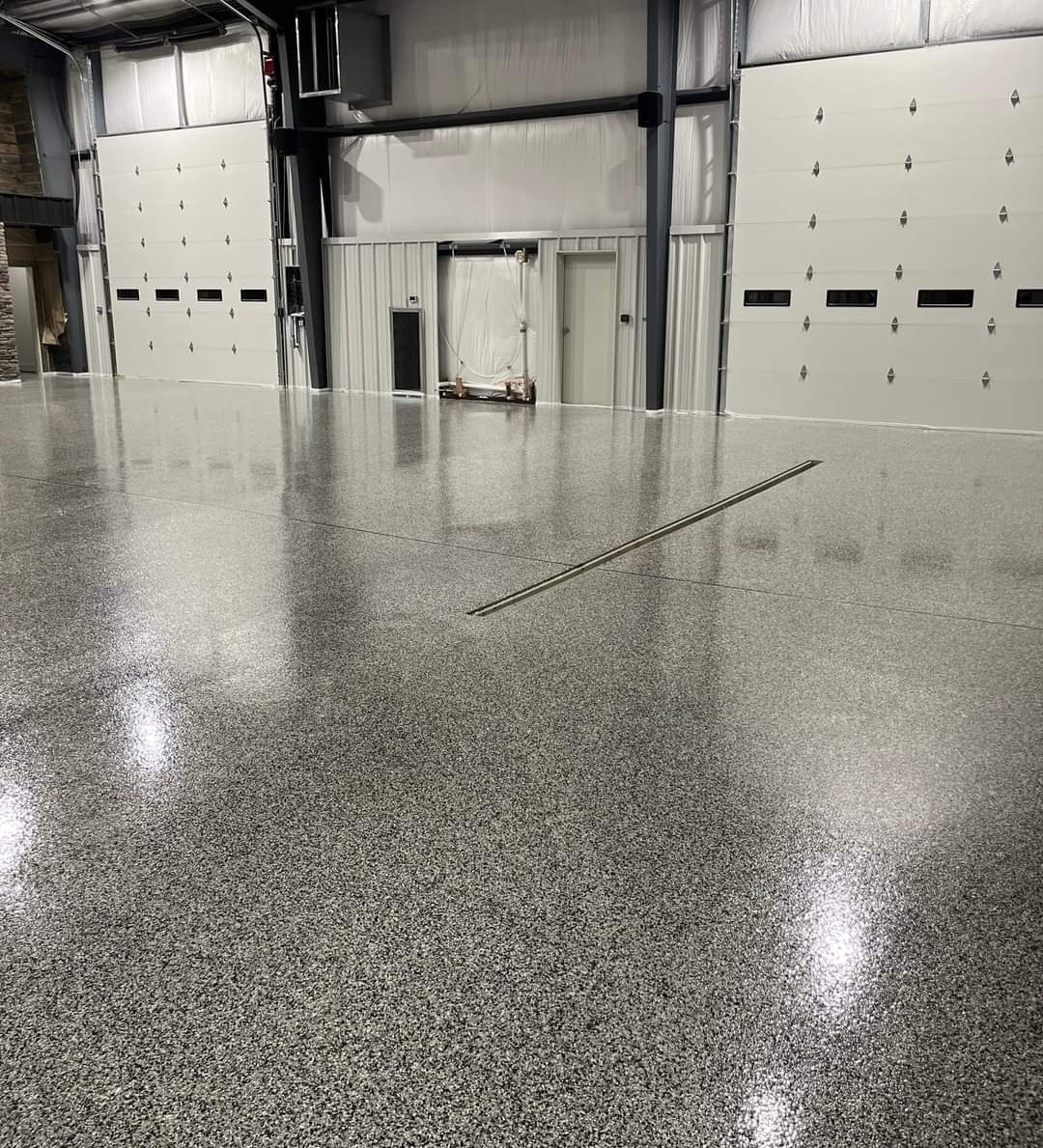 This garage has a simple but stunning epoxy floor.