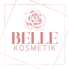 A logo for belle kosmetik with a rose on it